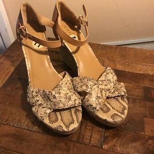Cole Haan snake skin wedge espadrilles